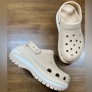 Crocs Womens Size 9 Mega Crush Clog Shiitake Beige Platform Shoes